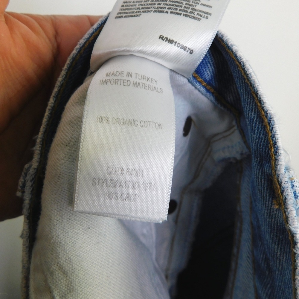 AGOLDE 90s Crop Mid Rise Straight Jeans Essence Blue Organic Cotton Size 29 - Picture 5 of 6